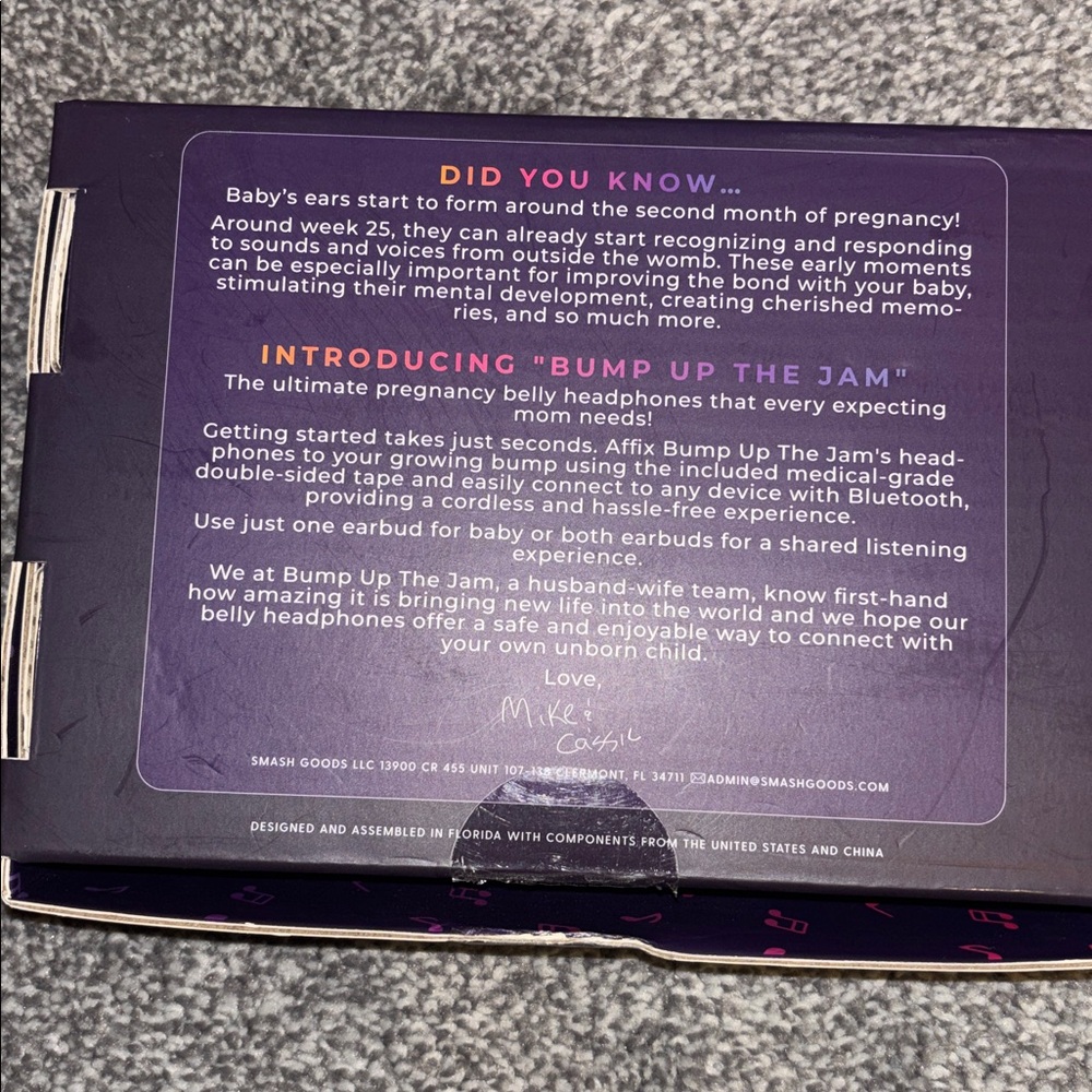 Bump Up The Jam Pregnancy Headphones for Belly - Purple - Picture 3 of 3